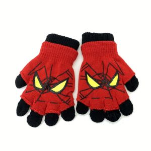THANKSKY นุ่ม ง่าย สไปเดอร์แมน อะคริลิค กลางแจ้ง ปั่นจักรยาน ถุงมือสูทสองชิ้น ถุงมือการ์ตูน ถุงมือเด็ก เต็มนิ้ว