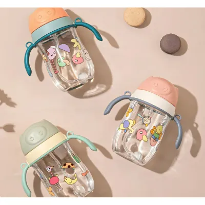 Botol Minum Anak Bersedotan Baby Drinking Bottle 380ml 儿童吸管水杯 防漏设计