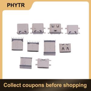 【PHYTR】 100PCS Box 10Models Type-C USB Charging Dock Connectors Mix 6Pin And 16Pin Use For Phone And Digital Product Repair Kit