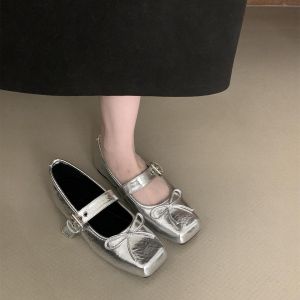 New Fashion Ballet Shoes for Women Suede Bow Anti-Slip Shoes Casual Comfy Sandals