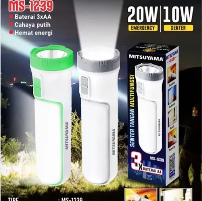Senter Lampu Emergency MS -1239 Menggunakan Baterai - Senter Tangan Multifungsi Penerangan Outdoor
