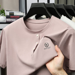 JANE173 Brand New Arrivals 2026 Summer Mens T-shirts Smart Casual Short Sleeve Solid Color O-neck T Shirt for Man Size 4XL
