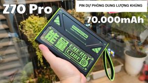 Pin sạc dự phòng dung lượng khủng 70.000mAh MOVESPEED Z70 Pro sạc nhanh công suất 100W sạc cho máy tính bảng Laptop