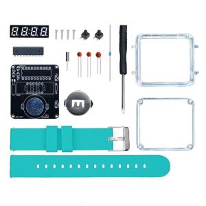 STEM Learning Electronic Watch Kit With Ceramic Circuit Components Create LED Clock Through No Tool Assembly