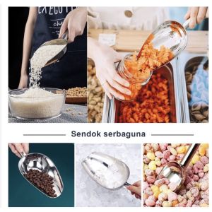 MM - A017 - SKOP ES BATU STAINLESS TEBAL 12/11/10/9/8 INCH - SENDOK SEKOP ES / BERAS - SEROKAN TEPUNG TERIGU GULA SERBAGUNA