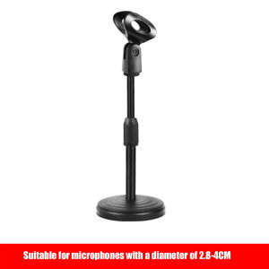 Desktop Microphone Stand Upgraded Adjustable Table Mic Stand with Base Micro Microphone Holder Mic Clip for Podcasts Singing