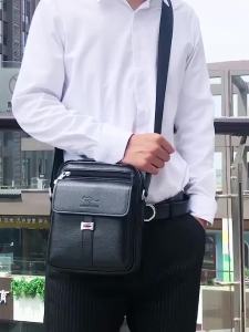 袋鼠商务小手提包男包真皮质感单肩斜挎包时尚背包包包男款男士包Kangaroo Perniagaan Handbag Lelaki Beg Lelaki Tekstur Satu Beg Silang Bahu Beg Galas Beg Lelaki