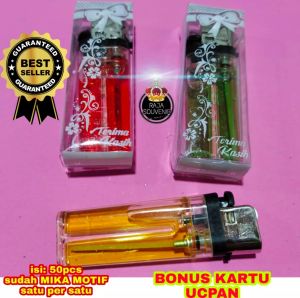 ( RAJA SOUVENIR ) isi: 50pcs KOREK API / KOREK GAS KEMAS MIKA MOTIF CANTIK sovenir unik sofenir murah SOUVENIR PERNIKAHAN SOVERNIR HAJATAN HADIAH ULANG TAHUN CENDRAMATA PERNAK PERNIK OLEH OLEH BINGKISAN HADIAH