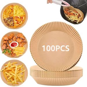🔥HOT PRODUCT🔥100pcs 16cm Air Fryer Disposable Baking Papers Non-Stick Steamer Round Parchment Paper Liners Kitchen Accessories