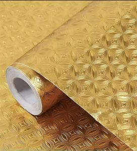 Aluminum Foil Self-Adhesive Waterproof Wallpaper Kitchen Refrigerator Sticker DIY Oil-Proof Decoration