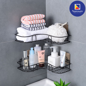 Bathroom Corner Storage Rack Punch-free Seamless Toilet Wall-Mounted Kitchen Wall Dinding Shampoo Rak Bathroom Shelf Toilet Rack Accessories Bilik Mandi 浴室置物架卫生间置物架厕所置物架