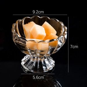 Homenhome Creative Lotus Shaped Dessert Ice Cream Leadless Glass Cup