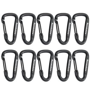 NEXTYOO 10pcs Hợp nhôm Móc khóa Carabiner 3922cm Đen Thiết bị và phụ kiện cắm trại Móc treo ba lô