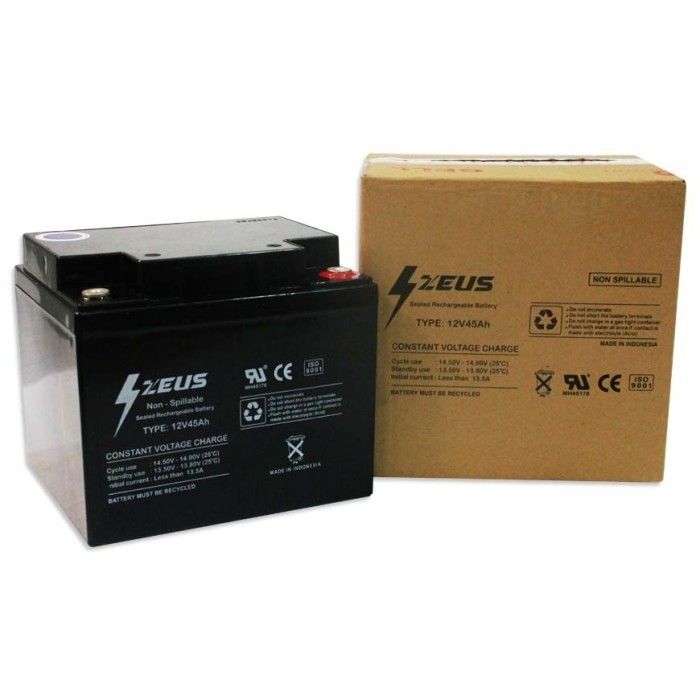 Aki PLTS VRLA GEL 12v 45Ah Zeus Battery Aki Deep Cycle | Lazada Indonesia