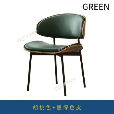 Light Wabi Sabi Style Dining Leather Soft Bag Designer Modern Curved Coffee Shop Solid Wood Home Study Chair