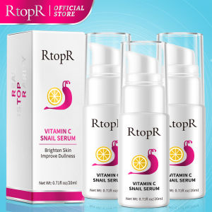 RtopR Vitamin C Serum Snail Brightening Fade Dark Spot Lightening Serum Brightening Skin Care Fine Lines Anti-aging Whiten Moisturize Less Breakouts Facial Serum Skincare for Men and Women 20ml