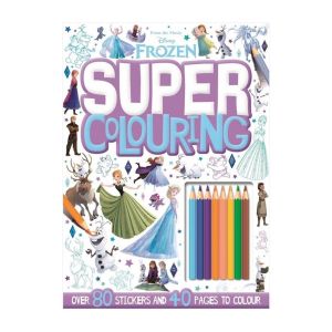 Disney Frozen Super Colouring Book with Color Pencils & Stickers for Kids