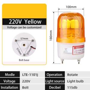 220V Lampu LED Putar Warning Light 4in  Lampu LED Putar Lampu Mercusuar Lampu Led Rotator Lampu Led Rotator Lampu Warning