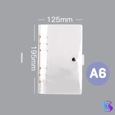 A6 /A5Clear Soft PVC Notebook Binder Cover Planner 6-Ring Loose-Leaf Folder
