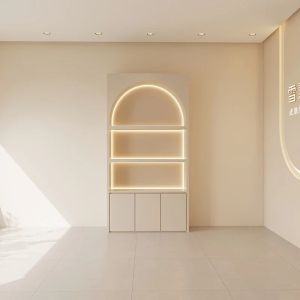 xpkQ French Beauty Salon Makeup Display Cabinet Skin Care Product Rack Makeup Cabinet Storage Rack High-end Salon Furniture FYMC Q3P9R
