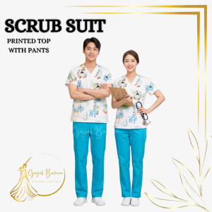 AAF Gayak Bulacan 2026 PPE MEDICAL SCRUBSUITS PRINTED BLOUSE ONLY PURE KOREAN COTTON