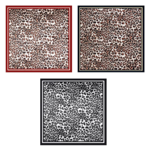 Womens Neck Scarf Trendy Leopard Pattern Scarf Soft and Comfortable Headscarf Vintage Square Kerchief 90x90cm