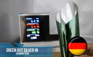 Green inside Silver(Pigment Film/Reflective Film)- Window Film/Free* TOOLS Outside
