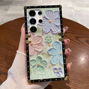 CrashStar Luxury Oil Painting Flower Soft Shockproof Phone Case For Samsung Galaxy S24 S23 S22 S21 Ultra Plus + FE Note 20 Ultra 10 Pro A55 A35 A25 A15 A54 A34 A14 A53 A33 A13 5G A03S A02S A21S A71 A51 4G A31 A12 A52 A72 Fashion Phone Casing Cover