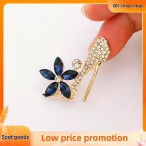 ✨QK shop✨ Fashion Crystal Flower High Heels Shoes Brooches Women Coat Clothing Badges Jewelry Accessries
