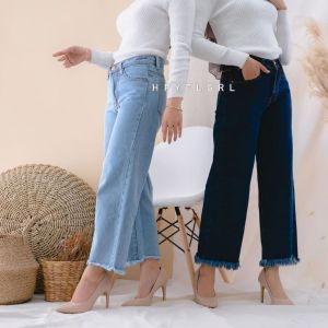 Celana Wanita Kulot Jeans Highwaist Premium & Bahan Cobra 12.13oz