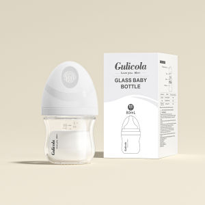 Gulicola Baby Glass Feeding Bottle for Newborn 0 Months+ Wide Neck Anti-Colic3oz/80ml 5oz/160ml，8oz/240ml