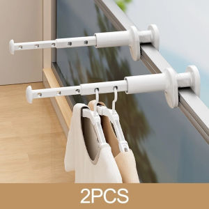 2Pcs Retractable Travel Clothes Drying RackClamping Designfor TravelCarSuitcase