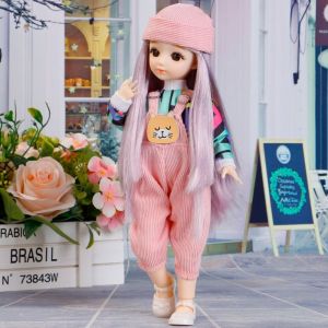 LIEYH แต่งตัวขึ้น ตุ๊กตาบีเจดี ตา3D กับเสื้อผ้า ตุ๊กตาข้อต่อแบบถอดได้ มินิตุ๊กตา ข้อต่อที่ถอดออกได้ ของขวัญสำหรับเด็กผู้หญิง
