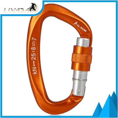 Lixada 25KN Professional Climbing Carabiner Screw Locking Gate Carabiner Heavy Duty D-shape Climbing Buckle D-ring Carabiner Lightweight Hammock Locking Clip for Climbing Rappelling Canyoning Hammock Climbing Gear Quick Clip Equipment