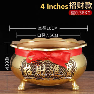 Luckycharm168 Golden Lotus Tripod Burner Brass Calabash Incense Stick Holder Chinese Decorated Yoga Spa Meditation