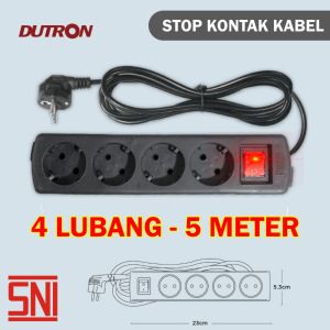 Stop Kontak Visicom Hitam Putih 3 4 5 Lubang 3 5 Meter SNI