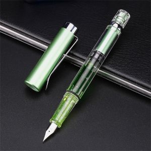 MMLUCK Tranh Văn phòng phẩm Sức chứa lớn Kinh Doanh 0.38mm Trong suốt Bút máy Bút máy piston Bút mực Bút viết
