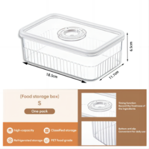 Refrigerator Organizer Transparent Storage Box with Lid Fridge Food Storage Container Seal Fresh Box Fruit Vegetable Storage Box