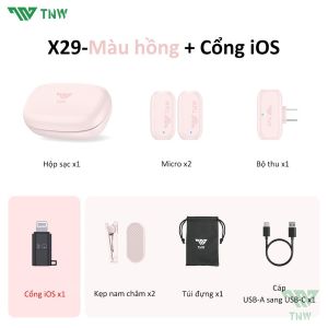 TNW X29 Micro Không Dây Cài Áo Khử Ồn Thu Âm Rõ Ràng Nhỏ Gọn Kết Nối Ổn Định Độ Trễ Thấp Livestream Vlog Quay Video