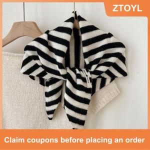 【ZTOYL】 ผ้าพันคอถักลายขนแกะสีทึบสไตล์เกาหลีผ้าพันคอผืนเล็กทรงสามเหลี่ยมผ้าพันคอถักผ้าพันคอถักผ้าพันคอให้ความอบอุ่นใช้งานได้หลากหลาย