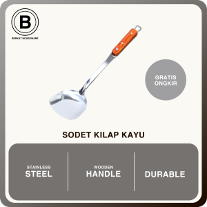 Sodet Stainless Steel Gagang Kayu Kilap|Wooden Handle Stainless Steel Spatula WK10-2