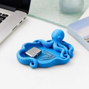 YRUQYS Octopus Shape Jewelry Storage Tray 3D Printed Creative Earrings Ring Display Dish Desk Organizer Simple Bracelets Organizer Living Room