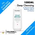 Goldwell Dual Senses Scalp Specialist Deep Cleansing Shampoo 1000ml (Expiry 07/2028) - Daily Cleanser • Regulate Sebum Production • Clean & Fresh Scalp Feeling • Stimulate & Strengthen Hair • Removes Styling Residues Sebum Chlorine. 
