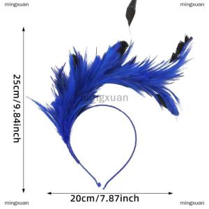 [COD] mingxuan Colorful Feather Headband Headdress Prom Decoration Headband Party Dance Stage Performance Festival Carnival Accessories