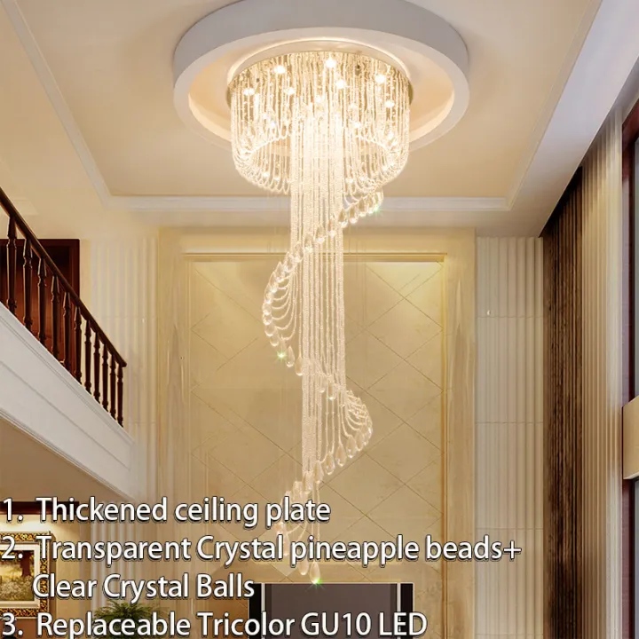 Phube%20Double%20spiral%20staircase%20lustre%20crystal%20ceiling%20chandelier%20lighting%20restaurant%20hotel%20hall%20loft%20%20Modern%20Crystal%20Spiral%20Chandelier,%20Foyer%20Chandelier,%20Staircase%20Raindrop%20-%20Image%203