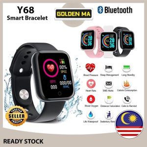 ♥【Readystock】 + FREE Shipping ♥ Y68 Smart Watch Jam Tangan Wanita Lelaki Sport Watch Fitness Tracker Men Women Watch