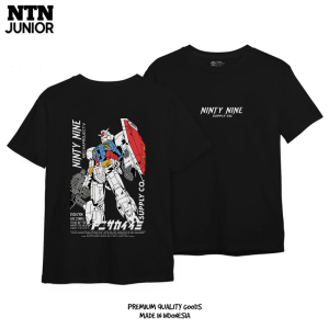 T-Shirt Anak Laki-Laki Gundam Logo Robust Katun 30s untuk Usia 7-16 Tahun - Motif Geometris & Sains