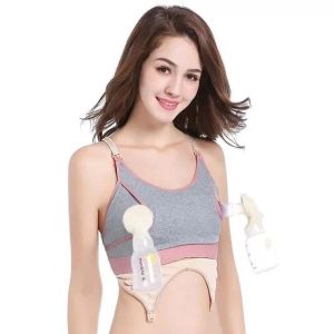 Clip On Hands Free Pumping Bra Mommy Comfortable Breathable Nursing Breastfeeding Maternity