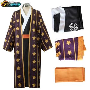 Anime Pirate King and Kingdom of Harmony Cosplay Costume Navigation King bathrobe kimono Trafalgar Ro Cosplay Suit