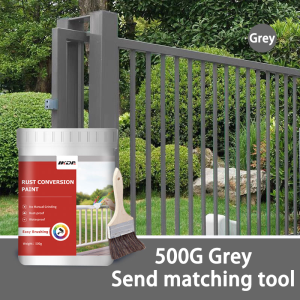 ✅No Need to Polish✅ Anti rust paint for metal Metal primer paint Rust remover Grey/Black/White 500G with brush 2in1 Rust removal + Painting Primer paint coating Metal steel protect Rusty metal steel